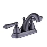 Teapot 4 In. Centerset Double-Handle Bathroom Faucet in Matte Black