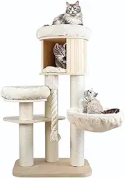 Modern Cat Tree Tower for Indoor Cats Large, Tall Cat Tower with Scratching Post, Cute Cat Condo, Climbing Tower, Luxury Cat Furniture by Rio & Roxy