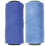 2 Knot It Waxed Polyester Cord 1mm Diameter 144M Spools (Blue, Sky Blue)