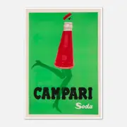 Galrie Vintage Campari Poster - Iconic Red Bottle with Green Legs for Retro Home Decor, Poster Only, A1 60 x 84cm (23 x 33inch)