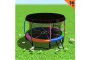 Trampoline 16 ft Kahuna with Roof -Rainbow