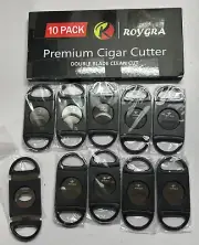 Roygra Premium Cigar Cutter Double Blade Clean Cut 10 Pack