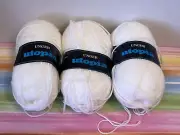 Three full skeins Unger Utopia yarn color 100 white
