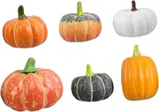 HOMOBABE 6pcs Artificial Halloween Pumpkins Realistic Foam Pumpkins for Home Thanksgiving Ornaments Fall Harvest Decorations Halloween Party Decoration