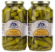 Amish Wedding Mild Pickled Okra 32 Ounces Pack of 2