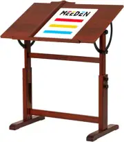MEEDEN Wood Drafting Table,Artist Drawing Table with Height Adjustable Walnut