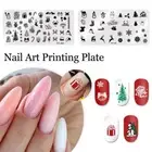 Nail Stamping Plate Christmas Tree Nail Art Print Leaf Geometry Stamp Template ↑