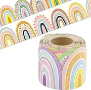 Boho Bulletin Border Trim 36ft Two Sided Rainbow Bulletin Border for Classroom Back to School Family Party
