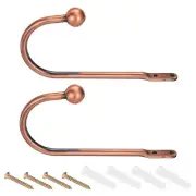 2Pcs Curtain Holdback U Shaped Wall Mounted Curtain Tiebacks Screw Hooks Copper