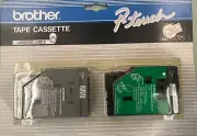 Genuine Brother P-touch Tape Cassette 2PCS TC-21 Red White and Black Clear 12 mm