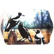 Ashdene Melamine Scatter Cake Snack Tray Australian Magpie Birds Fauna Souvenir