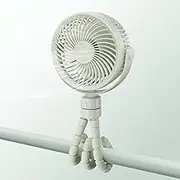Small Battery Operated Clip-on Versatile Fan with Flexible Tripod, 5000 mAh Portable Stroller Fan, Rechargeable Desk Fans, 4 Speeds, Max 26 hours, USB Powered,360°Rotation (Green, 4 Inch)