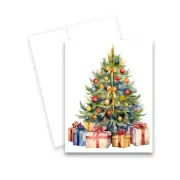 Christmas Tree Greeting Cards with Envelopes, Set of 12 , Holiday Cards