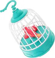 Vaguelly Singing Sound Activated Bird Realistic Parrot Cage Decor for Home and Chirping for Birthday Party Favor Whistling Bird Design