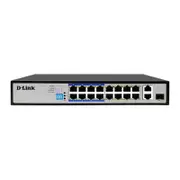 D-Link DES-F1018P-E 18-Port PoE Switch With 16 PoE Ports And 2 Gigabit Uplink Ports