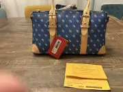 DOONEY BOURKE NWT blue monogram pebbled satchel with accessories