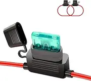 HUIQIAODS ATC/ATO 30A In-Line Fuse Holder 12 Gauge Wiring Harness 12V Standard Plug Socket Pack of 2