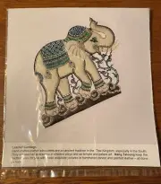Nang Talung Traditional Thai Leather Carving Hammered Hand Painted Elephant