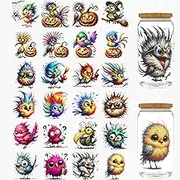 Dorsbaby 24pcs Funny Birds UV DTF Cup Wraps,UV DTF Transfer Paper for 16oz, Glasses, Tables, Chairs, Computers, High Viscosity UV DTF Wrap