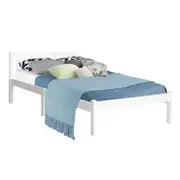 Whitehaven Wooden King Single Bed Frame White