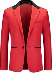 [Aosufei] Men's Tuxedo Jacket Fashion Wedding Blazer One Button Dress Suit Lightweight Tuxedo for Dinner,Prom,Party