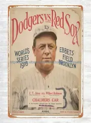 1916 baseball VS sports Ebbets Field Program tin sign