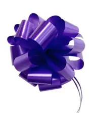 12 x Large 13.5cm Voilet Gift Bows - Pull String Pom Pom Bow Wrapping Packaging