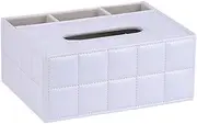 1pc PU Leather Desktop Organizer Durable Multifunctional Remote Holder Tissue Box Pencil Holder for Office Home Car Storage Box