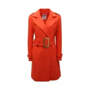 3539AQ cappotto donna MOSCHINO COUTURE woman ORANGE wool blend coat