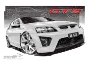 HSV VE GTS HERON WHITE A2 FRAMED PRINT (V122B)