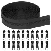 5Yards Bulk Zippers for Sewing, (#5) Black Nylon Coil Zipper by The Yards, wi...