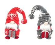 C300 2PCS Christmas Bent Hat Doll Decoration Cute Cartoon Holding Gift Bag Faceless Old Man Doll Window Dress Up