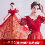 【天使嫁衣】紅色泡泡袖新娘結婚敬酒服婚禮婚宴婚紗晚禮服2412