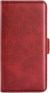 [YKNIUFLY] Case for Oppo A57 4G, PU Leather Flip Folio Wallet Cover, with Card Slots, Case Cover for Oppo A57 4G.(Red)