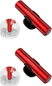 Safety Hammer car Window Breaker Two-in-one Function Portable Car Safety Hammer with Seat Belt Cutter - Essential Emergency Escape Tool (2 red)