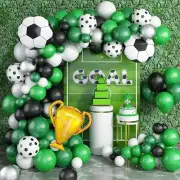 Soccer Party Balloon Garland Arch Kit 101 Pcs Green White Black Balloons with...
