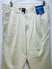 New-DOCKER Men's Classic Fit Dress Pants Beige Khaki 40x34 Big & Tall Pleaded