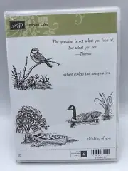 Stampin Up Rubber Stamp Set #138540 Moon Lake Wetlands Birds Boats Geese NEW