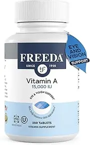 Freeda Kosher Vitamin A Palmitate 15,000 I.U. - 250 TABLETS