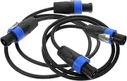 GOOHOCHY 2 Pack Speaker Cable Noise Cancellation 4-Core Pure Copper Flat Audio Cable for Speakers and Connectors