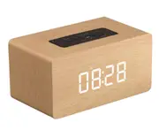 S41 Bedside Cube Wooden Clock Version Wooden Bluetooth Speaker Alarm Clock Sound Retro Shock Sound Cannon-Yellow