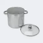 7.6l Stainless Steel Stockpot Large Cooking Kitchen Stock Pot Tempered Glass Lid