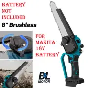 8" Cordless Electric Chainsaw Brushless Wood Cutter Saw For Makita 18V Battery