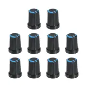 Potentiometer Control Knob ABS Guitar Knob 270 Degrees Black Blue 20PCS