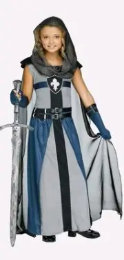 Fun World Lady Lionheart Medieval Knight Child Costume Girls Large 12-14 B2624