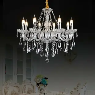 新款簡約現代水晶燈吊燈歐式婚慶LED蠟燭臥室餐廳客廳燈具批發