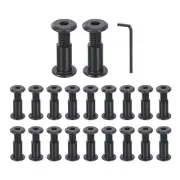 20Sets M8x30mm Hex Drive Socket Cap Bolt M8x18mm Nuts with Hex Wrench Black