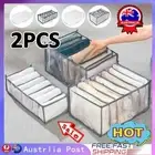 2x 7 Grids Jeans Clothes Storage Boxes Organizer Drawer Leggings Closet Wardrobe