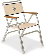 [FORMA MARINE] Boat Chair Off White Deck Folding Marine Aluminum Teak Furniture M100W