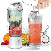 Portable Blender, 600ml Personal Size Blender for Shakes and Smoothies with 6 Blade Mini Blender for Kitchen,Home,Travel (White)